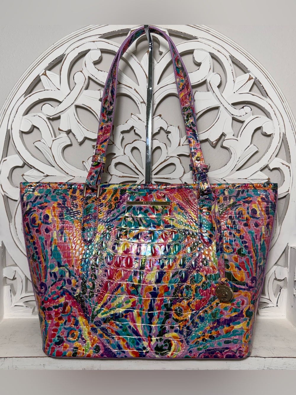 Brahmin Medium Asher Tote Rainbow Reef Melbourne Leather - Picture 9 of 9